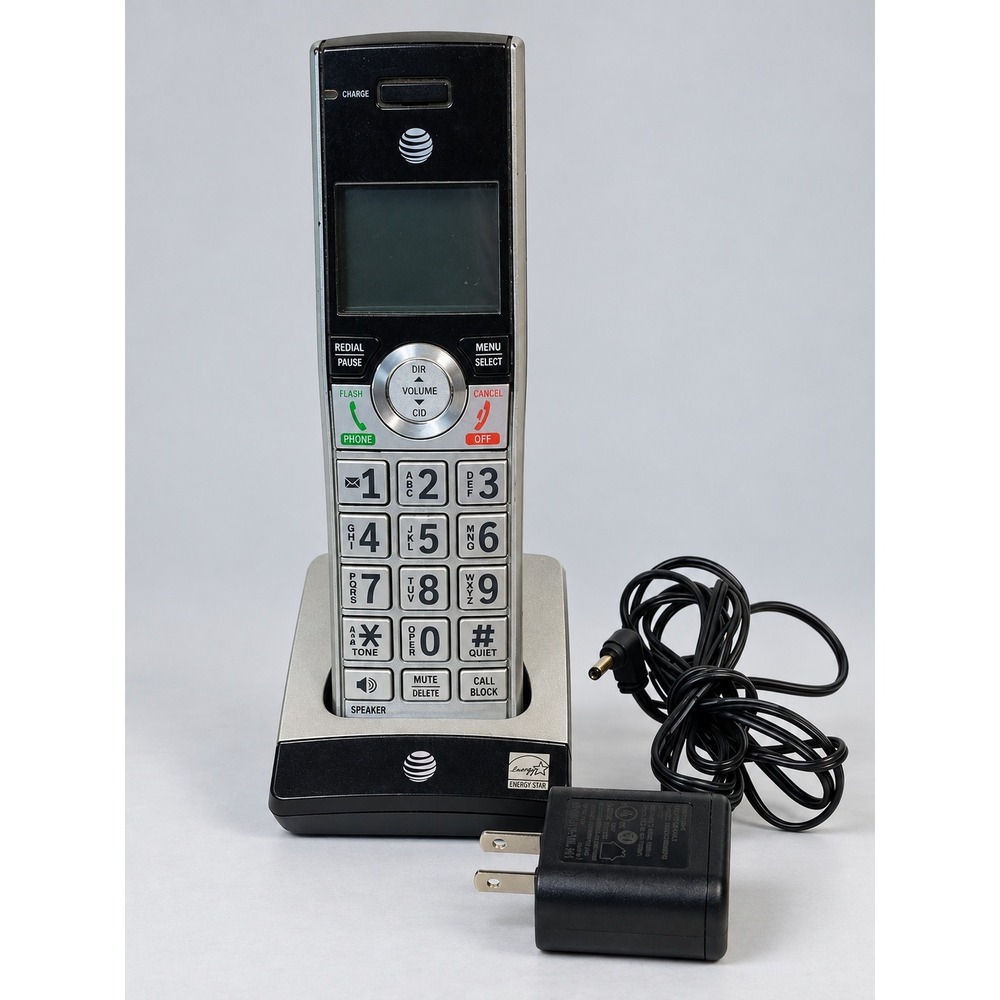 AT&T Cordless Expansion Handset with Charging Base & Power Adapter Silver Black‎